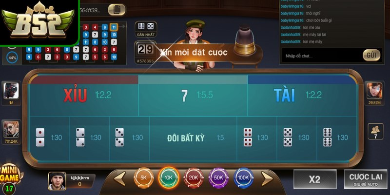 Áp dụng phương pháp quản lý vốn gấp thếp khi chơi tài xỉu B52club 